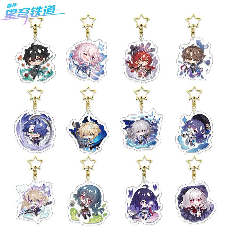 Honkai StarRail Keyring Keychains Blade Kafka Pompom Danheng acrylic Keyring