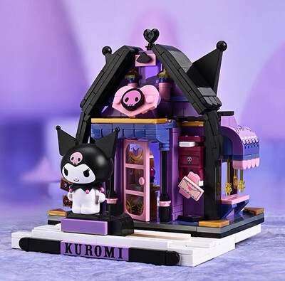 Sanrio Street View Building Blocks Kuromi Toys Kuromi Puzzle Model Christmas Gift lego