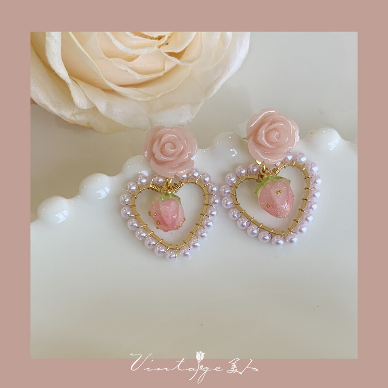 Earrings 07 Pink Rose