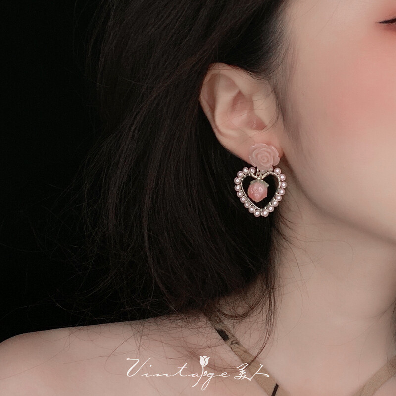 Earrings 07 Pink Rose