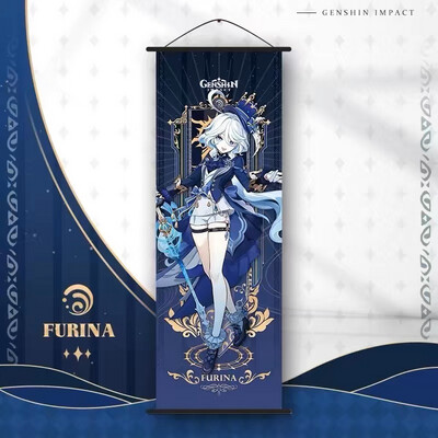 Genshin Impact Wall Scroll Poster Banner Hanging Painting Home Decor Zhongli Klee Hutao Tighnari Nahida Alhaitham Nilou Keqing Kokomi Balladeer Tartaglia Raiden Shogun Kazuha