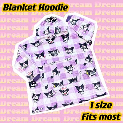 Sanrio Blanket Hoodie Oversize Homewear Pajamas Flannel Sherpa Soft Cozy Warm Sleepwear