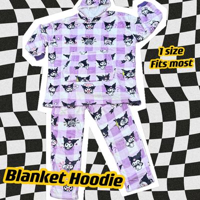 Sanrio Blanket Hoodie Oversize Homewear Pajamas Flannel Sherpa Soft Cozy Warm Sleepwear