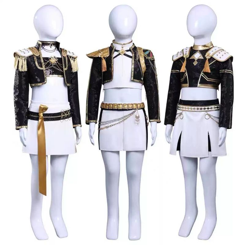 KPop Demon Hunters Costume Idol Rumi Zoey Mira Huntrix Fancy Dress Virtual Idol Movie Cosplay for Girls' Kid's Halloween Carnival Performance Comic Con Anime Expo Golden