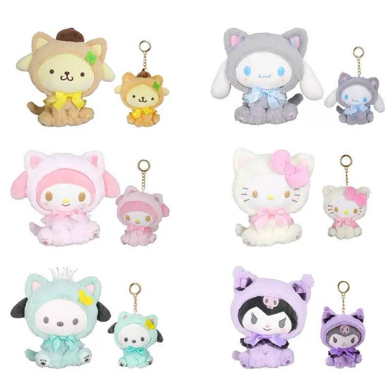Sanrio Cat Series Plush Keyring Stuffed Toy Keychain