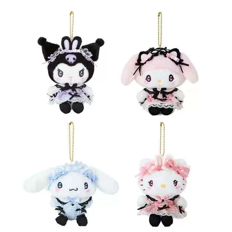 Sanrio Maid Keyring Kuromi Cinnamoroll HelloKitty Melody Cute Plush Key Chain