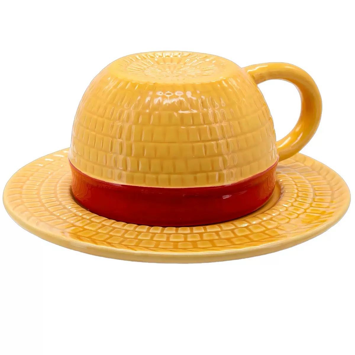 One Piece Luffy Straw Hat Coffee Mug Bowl Anime Home Ceramic Cup Creative Coffee Cup and Saucer In Stock