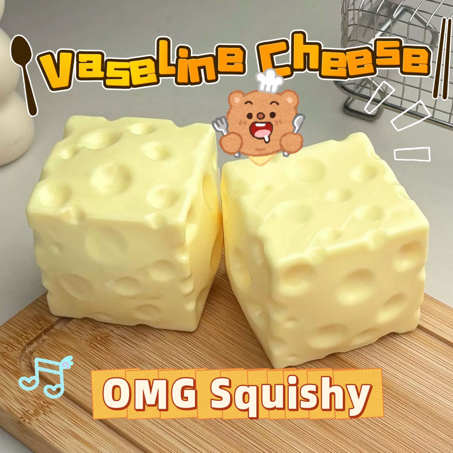 Vaseline Cheese Squishy Stressrelief Toy 7cm