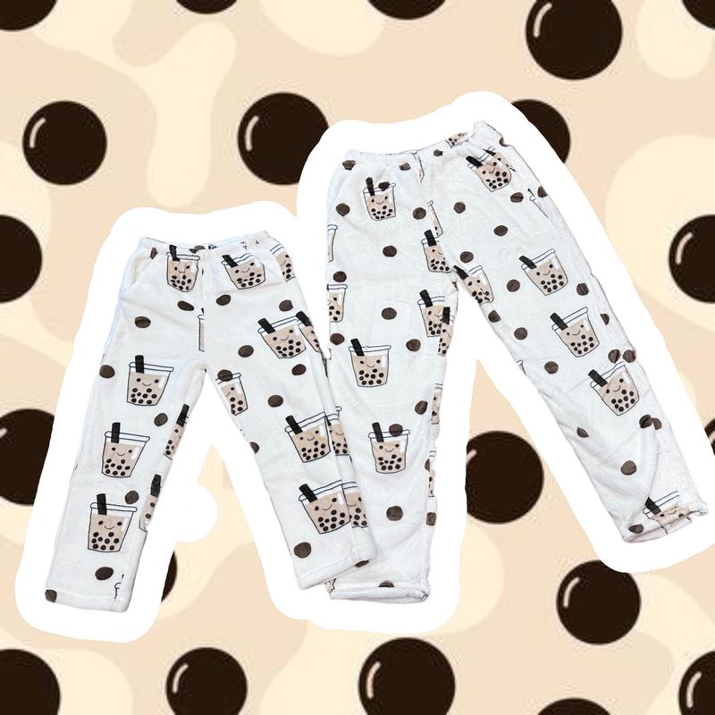 Boba Milk Tea Pants Warm Hoodie Matching Cozy Sleepwear