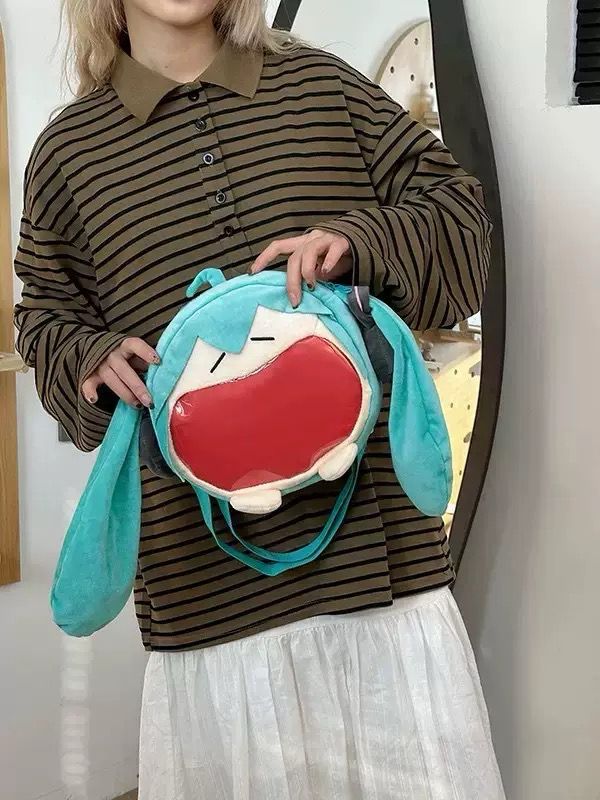 Hatsune Miku Bag ITA pain Bag small And Big Original version Badge Decoration sidebag
