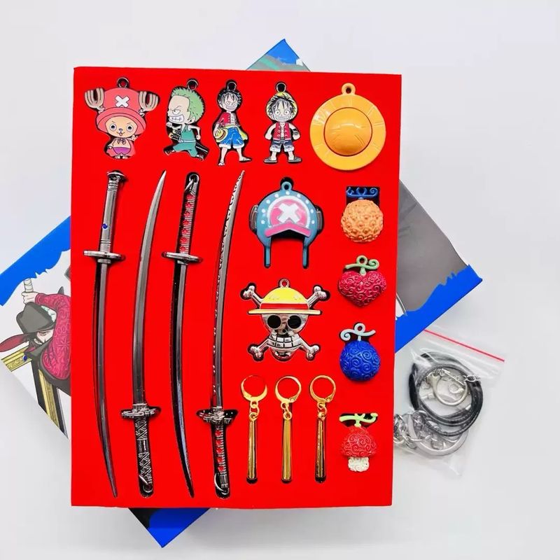 One Piece Anime Solo Levelling Attack On Titan Collection Keyring Necklace Set