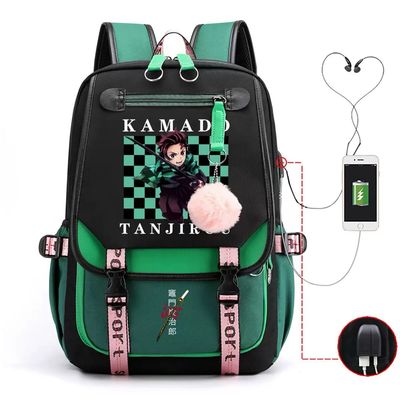 Demon Slayer Backpack School Bag Anime Nazuko Tanjiro Inosuke