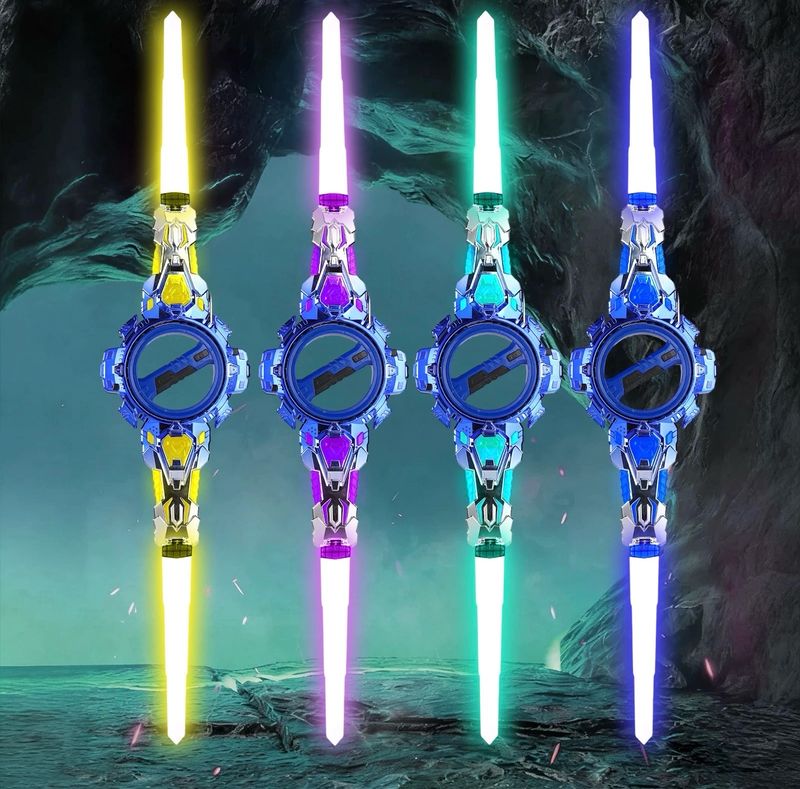 Spinning Sword Toy Tiktok Glowing Blade LED Spray