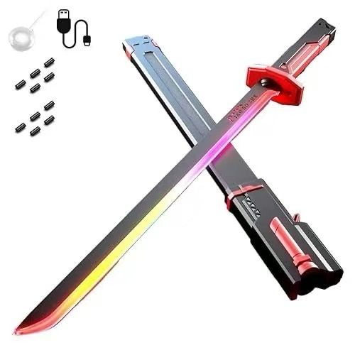 Sparking Spray LED Toy Sword Cosplay Anime Katana Glowing