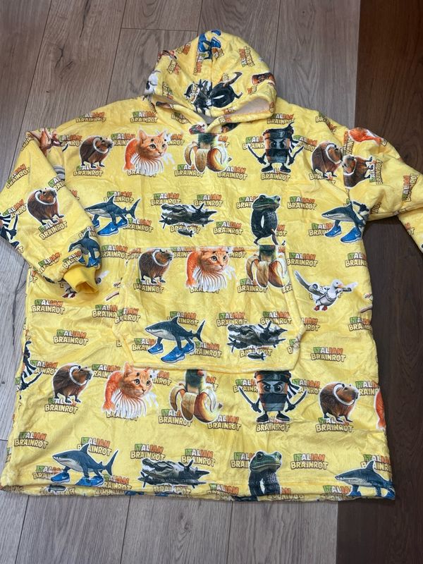 Italian BrainRot Tungtung Oodie Nightwear Homewear Comfy Hoodie Kid Adult size Available