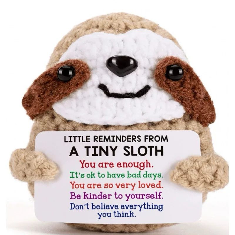 Positive Energy Crochet Doll Pocket Hug Handmade Knitted Doll Plush Cute Animal Plant
