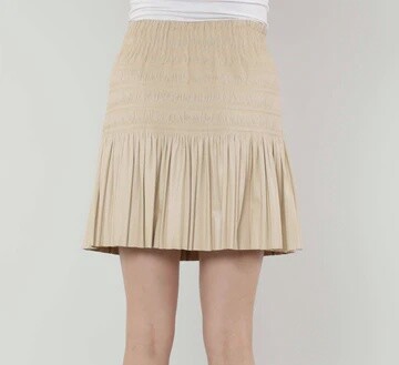 Vegan Leather Pleated Skirt Mini