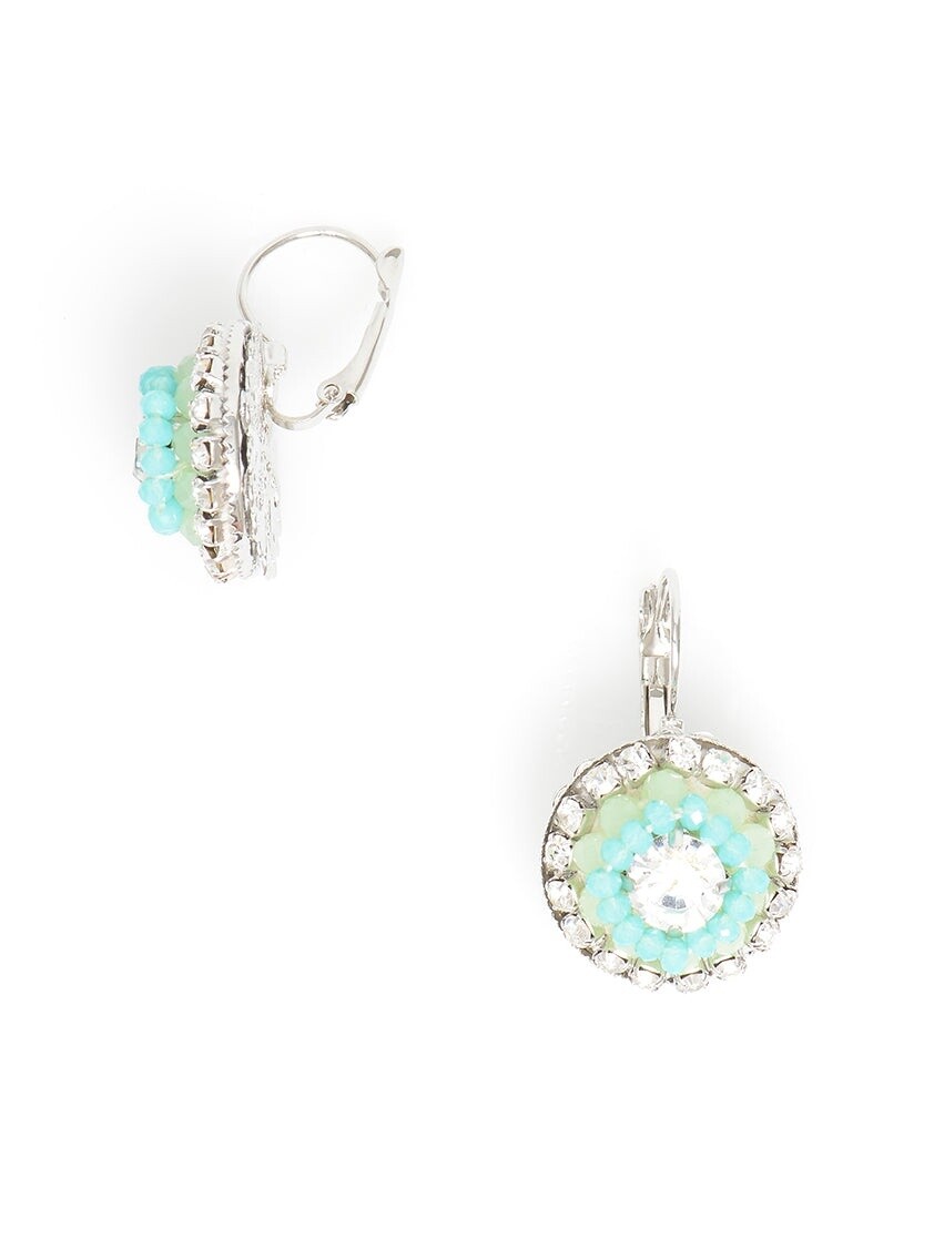 Beaded Floral Disc Earring
