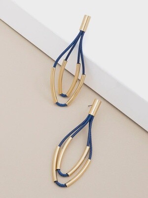 Layered Rope Drop Earring W/Gold