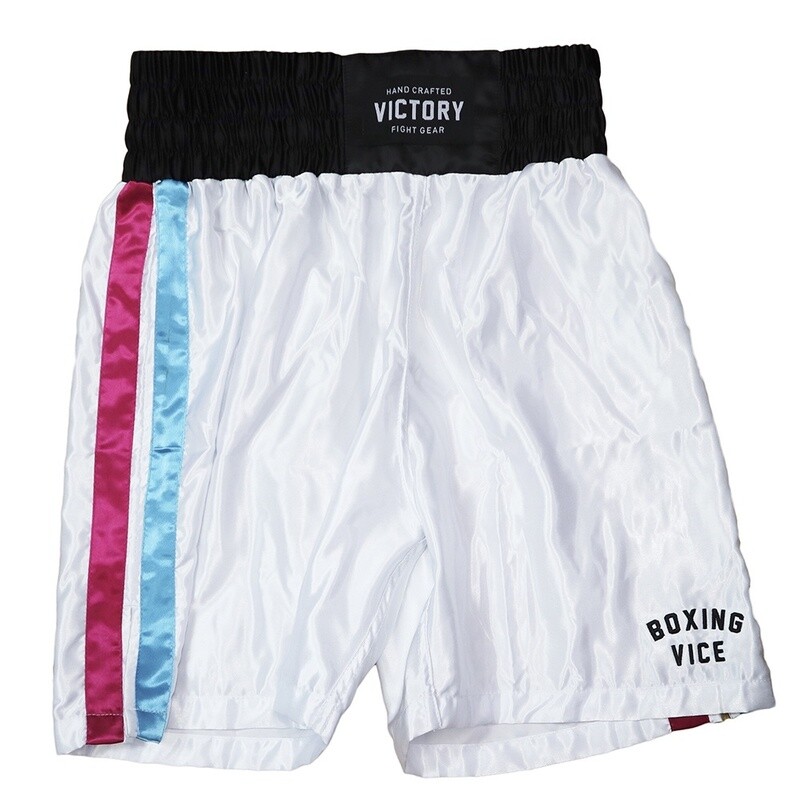VICTORY BOXING SHORTS MIAMI VICE SERIES WHITE