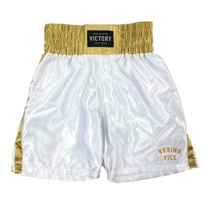 VICTORY BOXING SHORTS VICE SERIES WHITE/GOLD