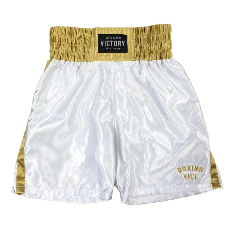VICTORY BOXING SHORTS VICE SERIES WHITE/GOLD