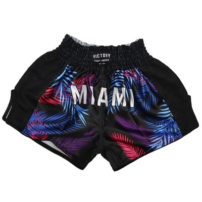 VICTORY MUAY THAI SHORTS MIAMI KICKING PALMS BLACK/MULTI