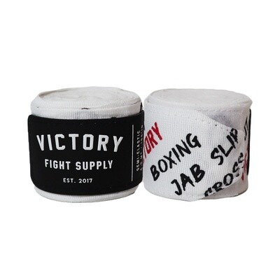 VICTORY HANDWRAPS KO SEMI STRETCH 4.5 METER 180&quot; WHITE/BLACK