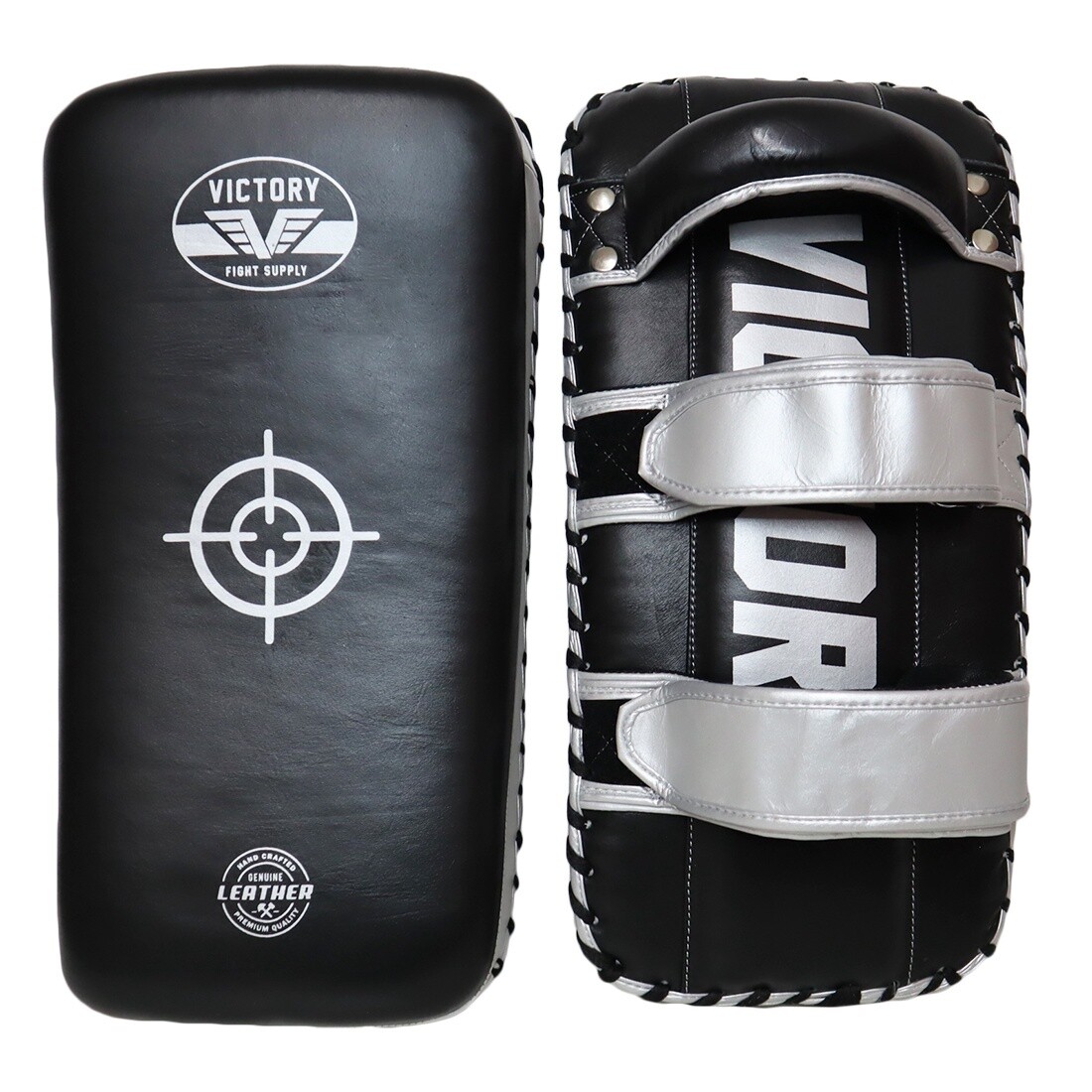 VICTORY THAI PADS LEATHER V2 BLACK/SILVER