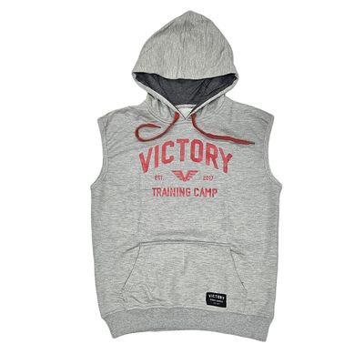 VICTORY SLEEVELESS HOODIE TRAINING CAMP GREY RED