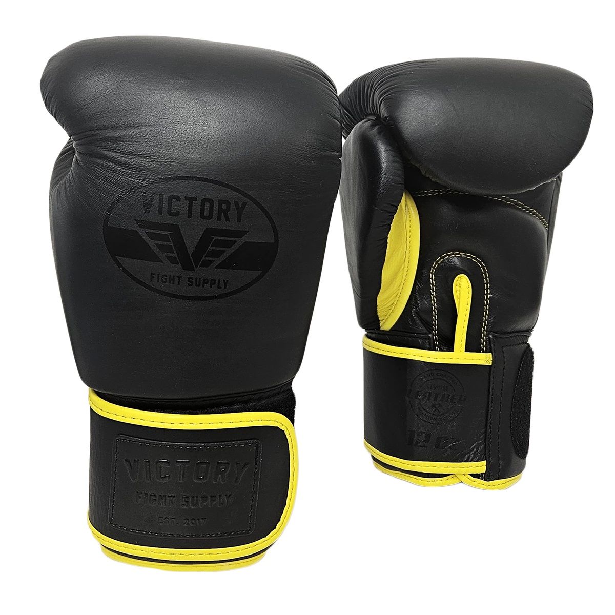 VICTORY GLOVES MUAY THAI LEATHER BLACK/NEON