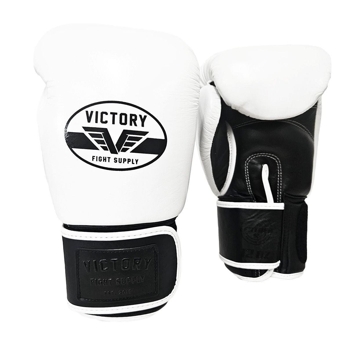 VICTORY GLOVES MUAY THAI LEATHER WHITE/BLACK