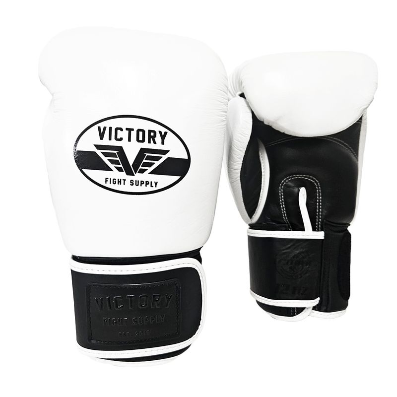 VICTORY GLOVES MUAY THAI LEATHER WHITE/BLACK