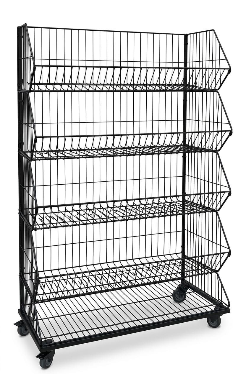 #2031 סלסלת תצוגה סטנד  5 תאים (90 סמ')