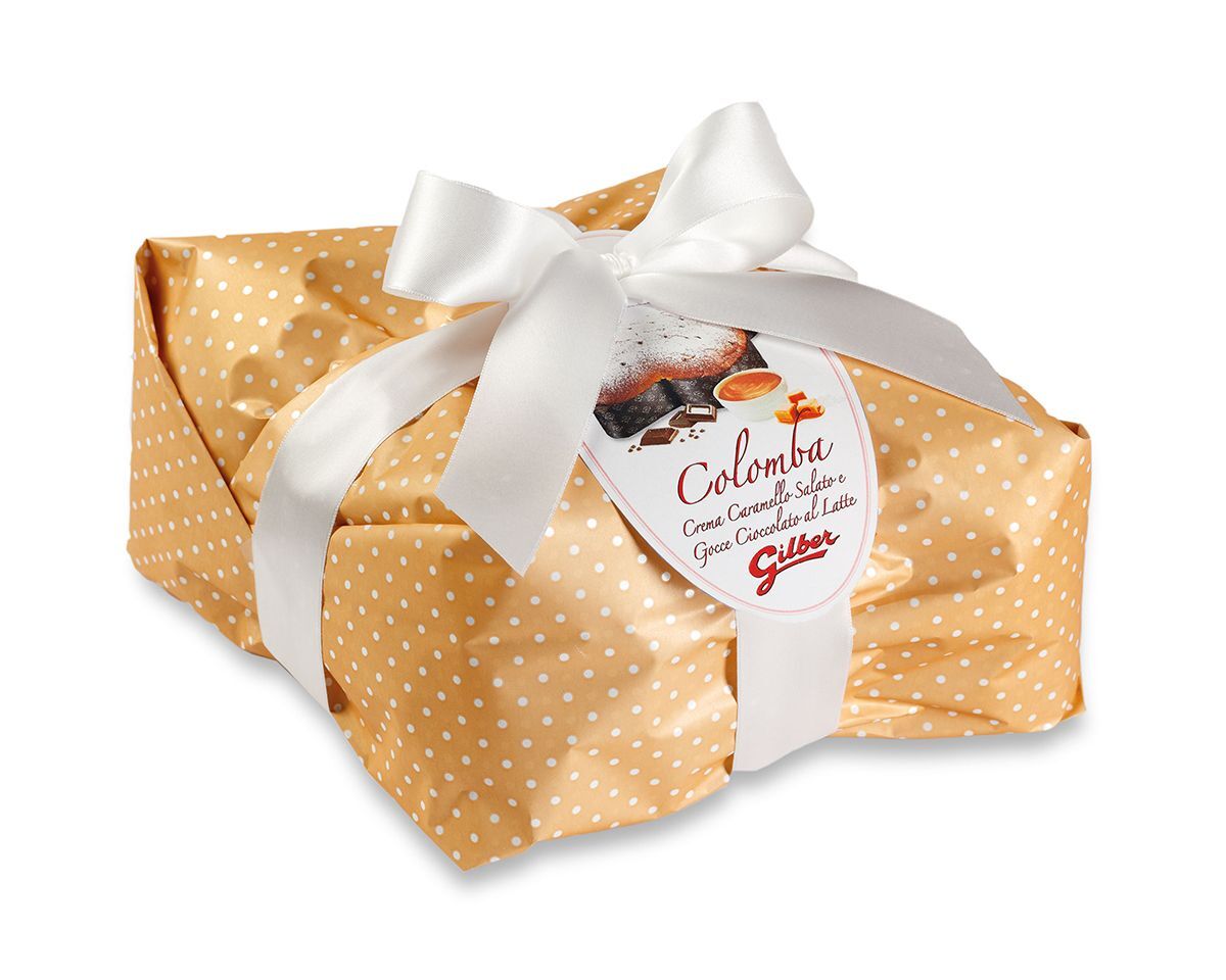 Colomba CREMA CARAMELLO SALATO e gocce di cioccolato al latte 1000g