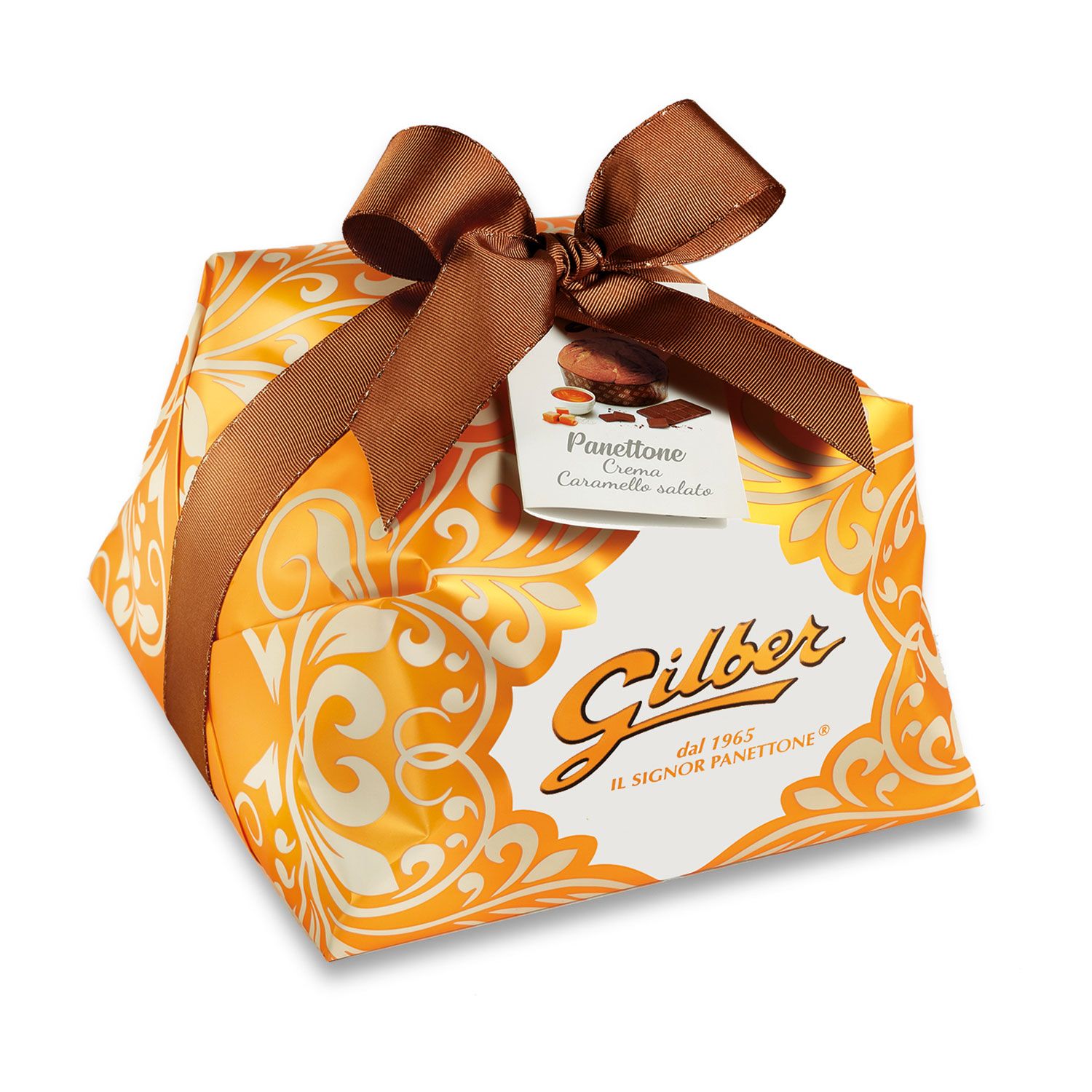 PANETTONE farcito CREMA  CARAMELLO SALATO e GOCCE CIOCCOLATO AL LATTE 1 kg