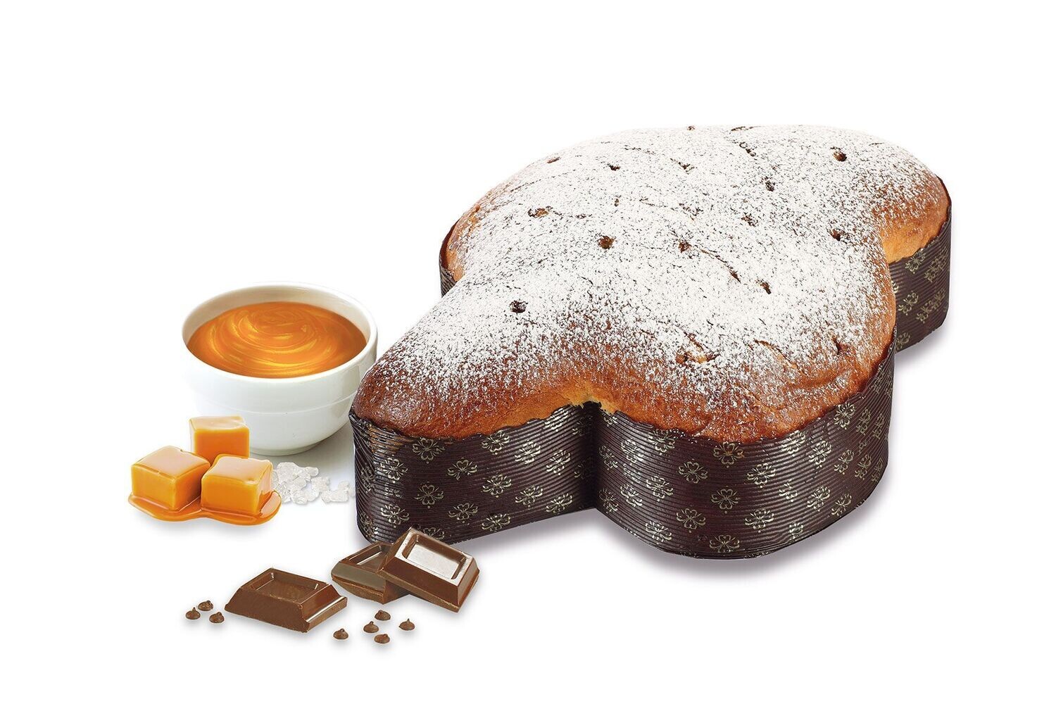 Colomba CREMA CARAMELLO SALATO e gocce di cioccolato al latte 1000g Colomba CREMA CARAMELLO SALATO e gocce di cioccolato al latte 1000g
