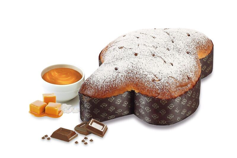Colomba CREMA CARAMELLO SALATO e gocce di cioccolato al latte 1000g