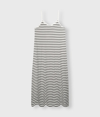 10 Days strappy dress stripes ecru/black