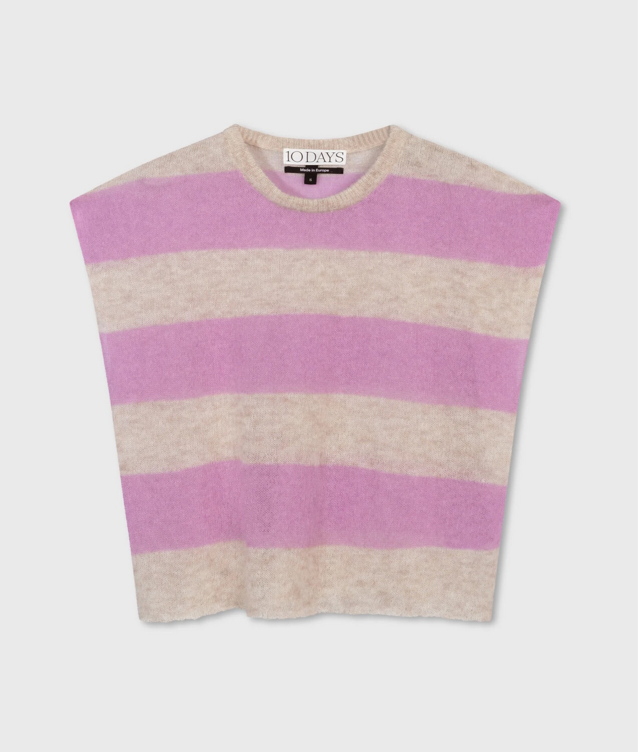 10 Days tee thin knit stripes light safari/violet, Größe: XS