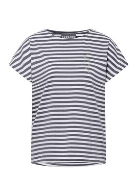 Elbsand Selma T-Shirt charcoal+bright white stripe