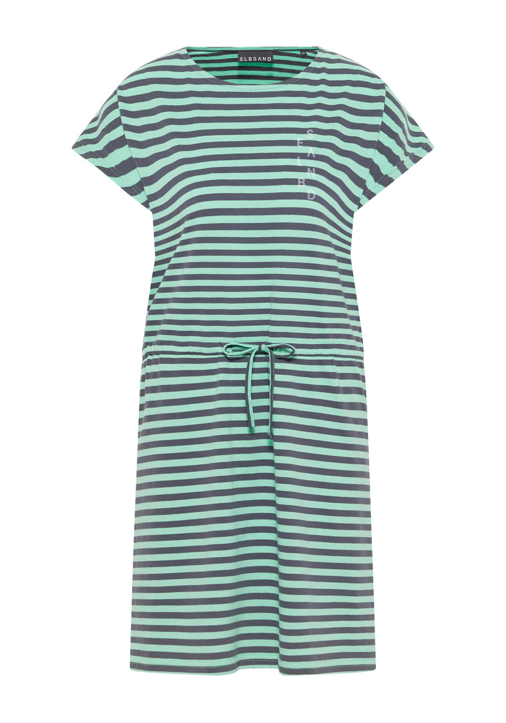 Elbsand Sellvie Shirtdress Spearmint+charcoal stripe