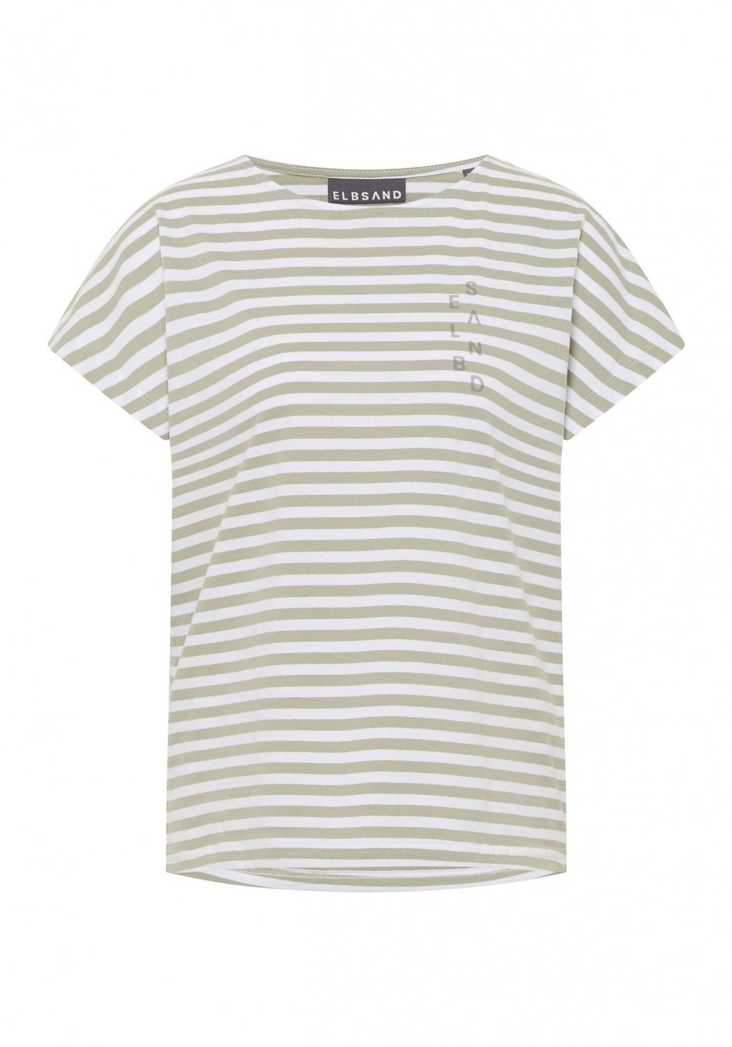 Elbsand Selma T-Shirt khaki+bright white, Größe: S