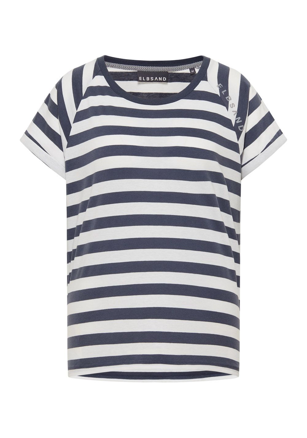 Elbsand Calisa T-Shirt - cloud white + blue ash stripe