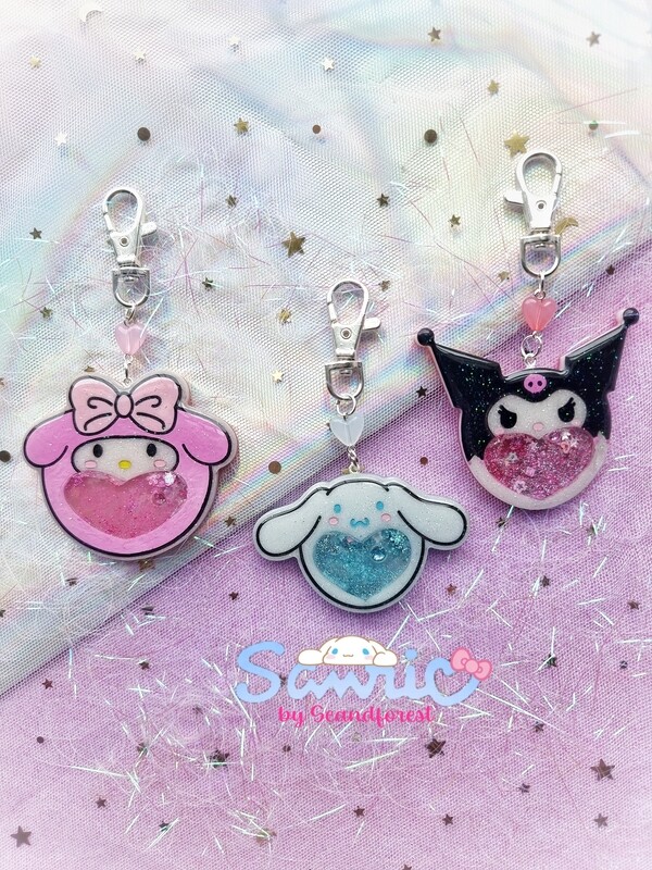 Llaveros Shaker con líquido Sanrio