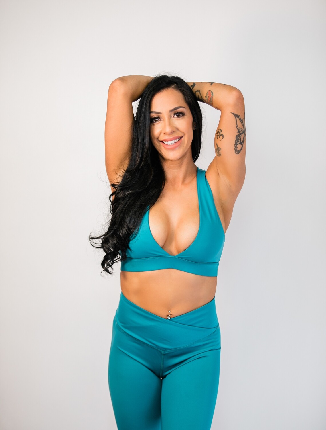 Peacock Teal V-cut Leggings