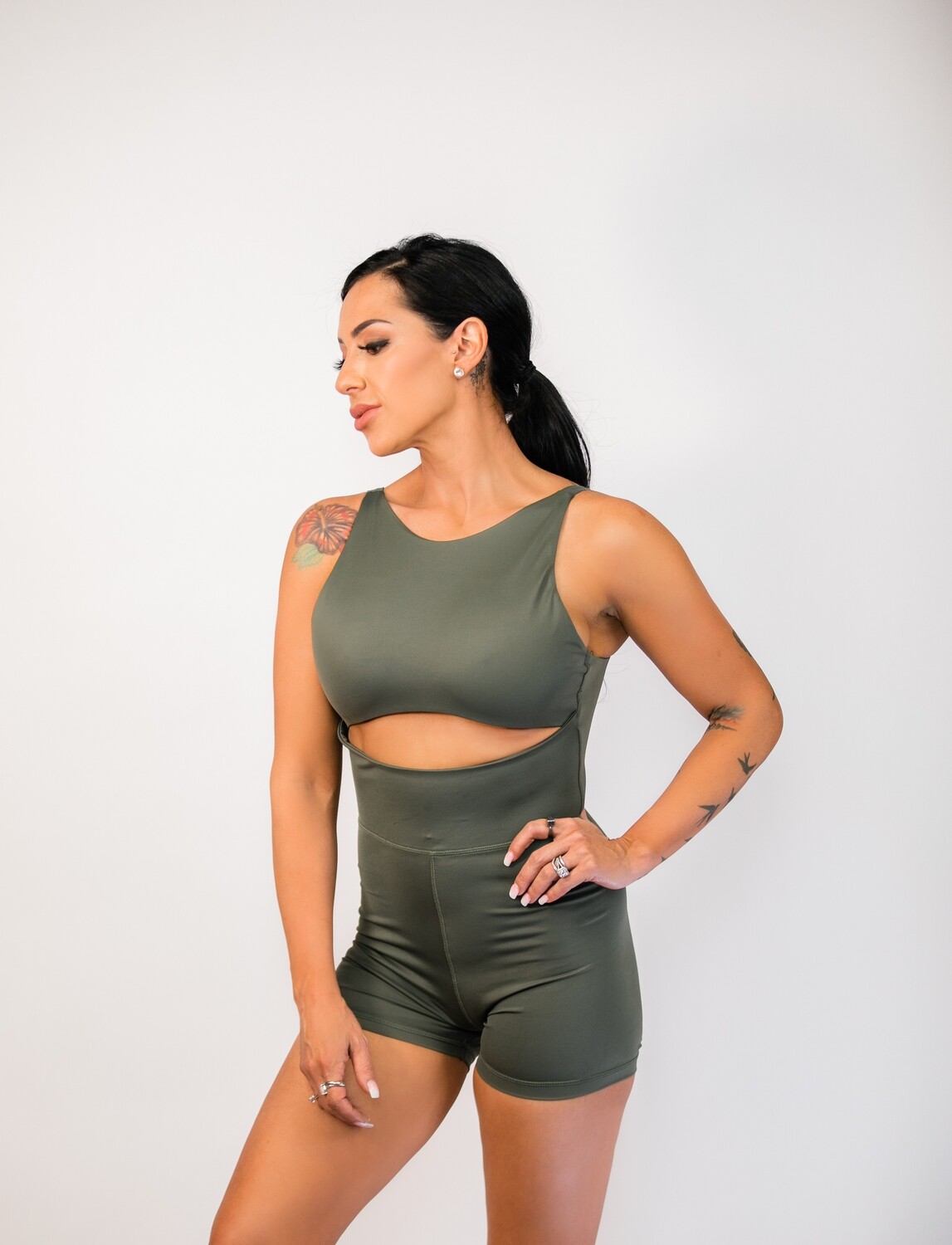 Huntress Green Bodysuit shorts