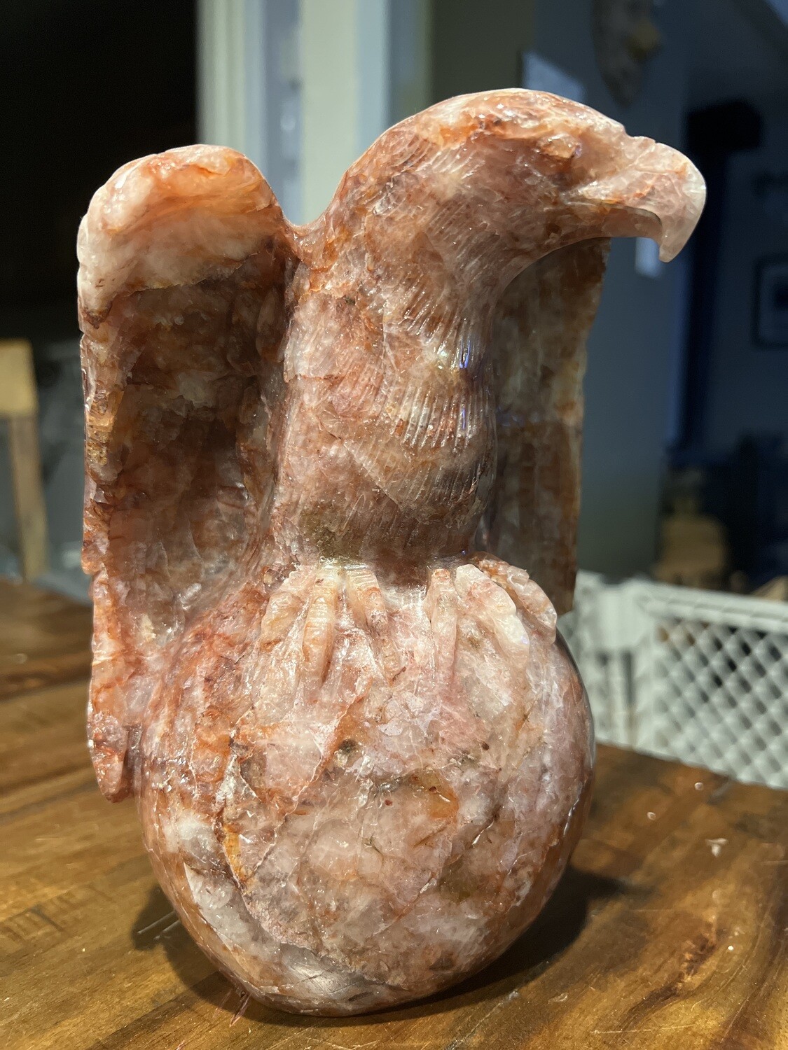 Fire Quarts Eagle on Sphere