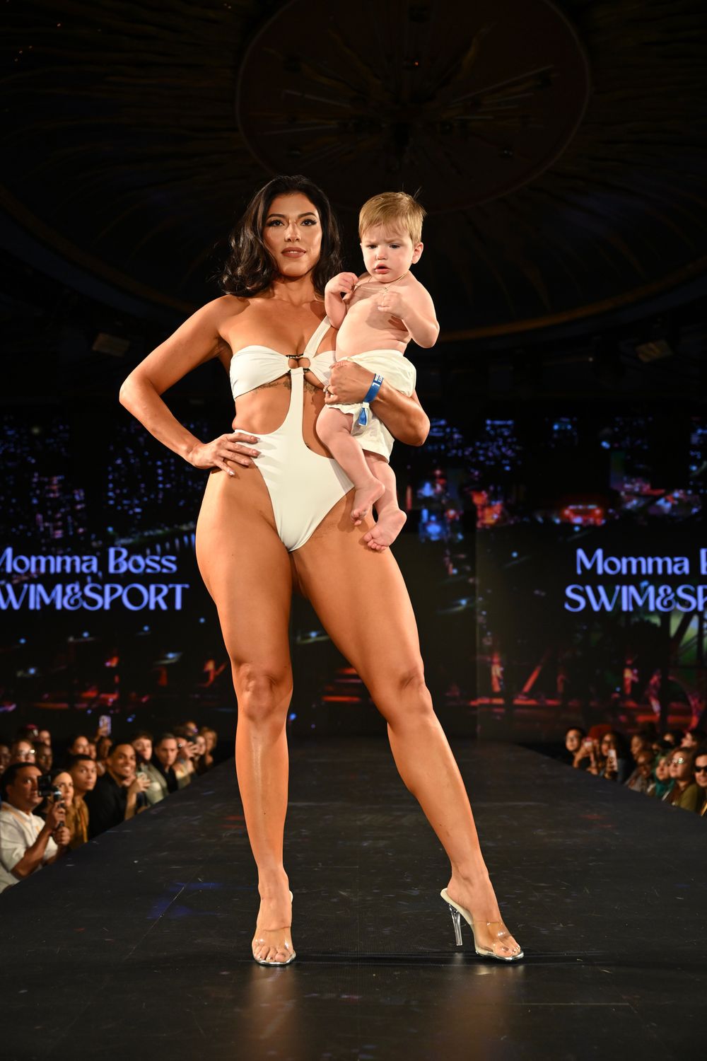 White Asymetric Ring one-piece