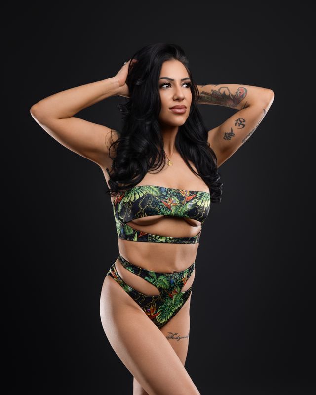 Forest Gala Bandeau Cut-out bikini Top